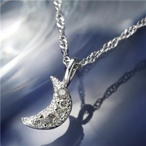 K10WGダイヤムーンペンダント