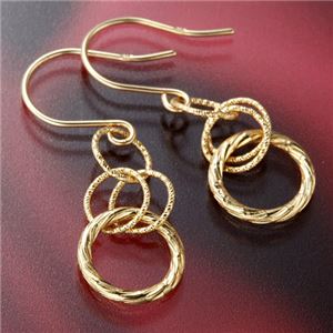 K10YGフープデザインピアス