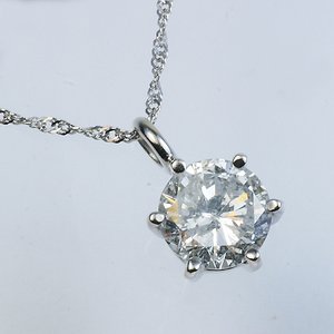 Pt900超大粒1.5ctダイヤモンドネックレス (鑑定書付き) 超大粒1.5ctダイヤPtネックレス 