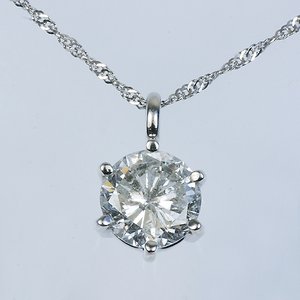 Pt900超大粒1.5ctダイヤモンドネックレス (鑑定書付き) 超大粒1.5ctダイヤPtネックレス 