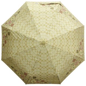 COACH　コーチ　折りたたみ傘 フローラル アップリケ シグネチャー アンブレラ