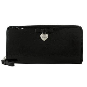 COACH コーチ　エンボスド シグネチャー リキッドグロス アコーディオン ジップアラウンド 長財布