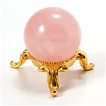 風水開運パワーストーン ローズクォーツ 直径35mm 台座付き