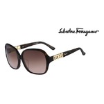 ガンチーニのクロスモデル★フェラガモサングラス「ダークデミブラウン×【Ferragamo】ゴールドロゴ＆モチーフ」