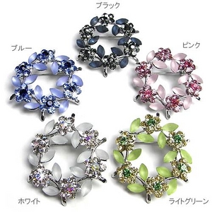リングフラワーブローチ（ブルー） 花冠のような可憐なブローチ♪