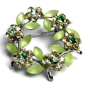 リングフラワーブローチ（ブルー） 花冠のような可憐なブローチ♪