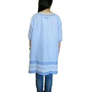 ムーミン　チュニックエプロン　ブルーストライプ 