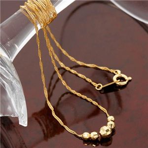 《国産・18金》K18 YG ミラーボールスクリューチェーンネックレス TGDNS050AM 約40cm