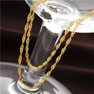 《国産・24金》　K24 純金スクリューネックレス 42cm 