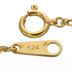 《国産・24金》　K24 純金スクリューネックレス 42cm 