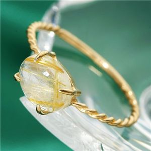 金運アップのお守りに ルチルクオーツリング 13号