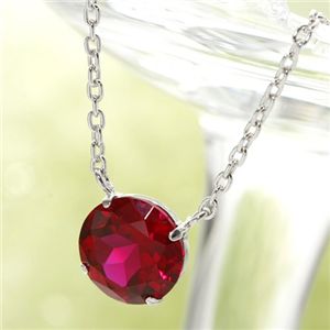 ルビー2CT大粒ペンダント 50cm
