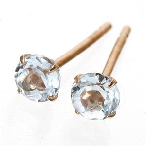 K10ピンクゴールド　カラージュエルピアス スカイブルートパーズ