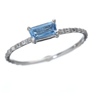 繊細、煌きK10バゲットカットリング スイスブルートパーズ3号