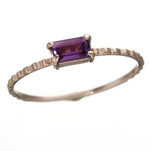 繊細、煌きK10バゲットカットリング アメジスト11号