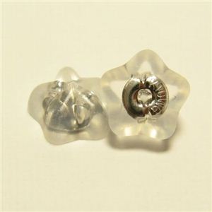 K10ハート&星ダブルロックキャッチ 星 K10ホワイトゴールド【2個セット】