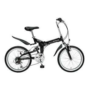 MYPALLAS(マイパラス) 折り畳み自転車 M-207 20インチ 6段変速 Wサス ブラック 【マウンテンバイク】