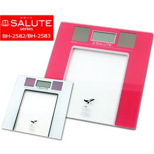 電池交換不要! SALUTE ソーラー体重計 ホワイト BH-2583