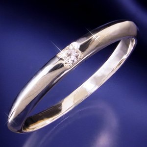 プラチナ100　甲丸ダイヤモンドリング 7号 ・Pｔ１００にダイヤモンド。シンプルだからこそ良いものを！