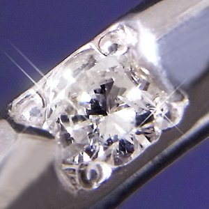 プラチナ100　甲丸ダイヤモンドリング 18号 ・Pｔ１００にダイヤモンド。シンプルだからこそ良いものを！