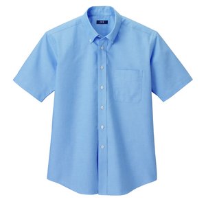 形状安定＆強力消臭Ｗ効果で爽やかオックスフォードシャツ　サックスL