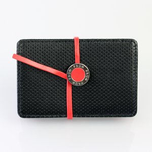 FRUHステアリングレザーカードケース　レッド