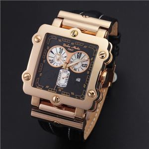 Dolce Medio（ドルチェ・メディオ） DM8018PGBK ブラック×ピンクゴールド＆ブラック 腕時計