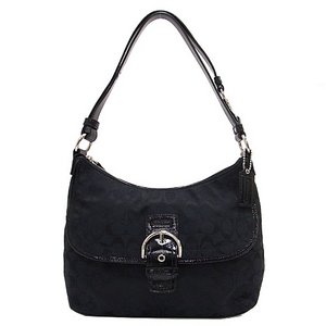 【COACH OUTLET】コーチ ソーホー シグネチャー フラップ ダッフル /2Wayタイプ ショルダーバッグ F23164 SV/BK