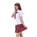 コスプレ ネクタイリボンのスクール 学生服【赤チェック】