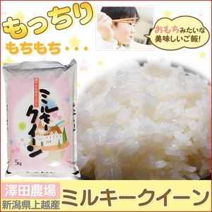 【平成23年産】 澤田農場の新潟県上越産ミルキークイーン白米 30ｋｇ（5ｋｇ×6袋）