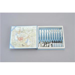 ピーターラビット 絵本・フォトアルバム式ティースプーン・ケーキフォーク10本セット POI-B2 - 拡大画像