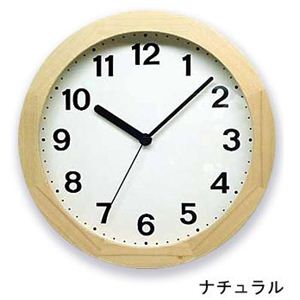 シンプル木枠 カラー掛け時計 QL501-NAナチュラル