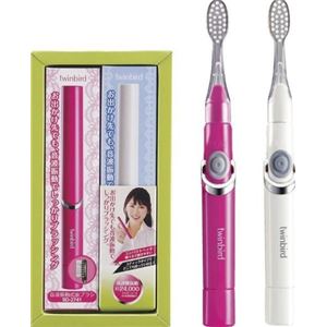 ツインバード 音波振動式歯ブラシ 2本セット BD-2746W/P