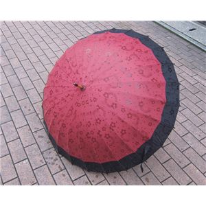 桜音符 不思議傘（葡萄色に黒）