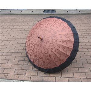 桜音符 不思議傘（栗色に黒）