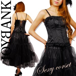 ☆天使のビスチェ♪ブラック 【ランジェリー/コルセット/コスプレ/コスチューム/衣装】05000612 S-black