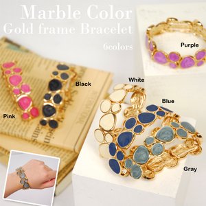マーブルカラー☆ブレスレット【アクセサリー】 BL-300 ブルー