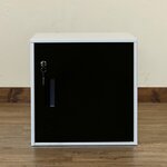 鍵付きロッカー/収納キャビネット 【ブラック】 幅38cm スチール製 縦横連結可 『キューブBOX』