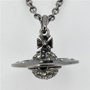 Vivienne Westwood（ヴィヴィアンウエストウッド） TINY PAVE 3D ORB P／GUNMETAL／BLACK DIAMOND ネックレス