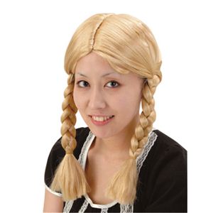 【パーティーグッズ】みつあみかつら・金