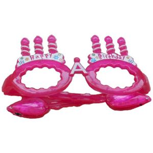 【パーティーグッズ】ハッピーバースデーメガネ ピンク