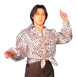 【パーティーグッズ】ダンスシャツ （黒水玉）