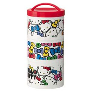 キティ ボトル型3段ランチボックス フェイス