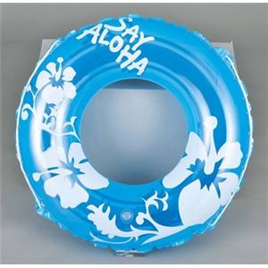 【ビーチグッズ】うきわ ハイビスカス ブルー 70cm