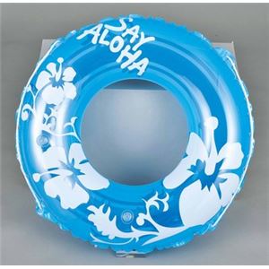 【ビーチグッズ】うきわ ハイビスカス ブルー 80cm