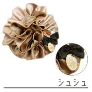 ディズニー ビジュー付きシュシュ アリス ベージュ
