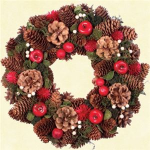 【クリスマス】34cm リース ビッグパイン