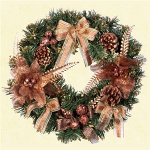 【クリスマス】リース ゴールドポインセチア 32cm