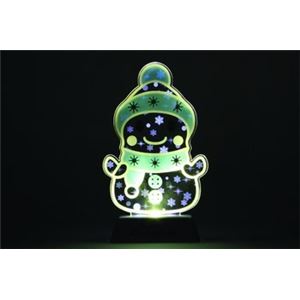 【クリスマス】LEDフラッシュプレート スノーマン 17cm