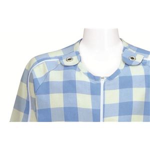 【快適介護用品】アイデアホック採用　フドーねまき5型厚手　チェックブルー　M